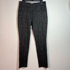 Stitch Play Black Brown Animal‎ Print High Rise Skinny Leggings Womens Size XL